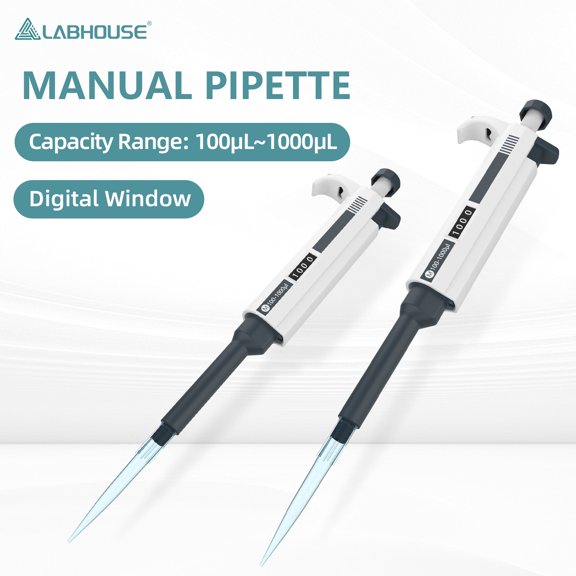 LABHOUSE M1000 Micropipette (100-1000ul) Single Channel Manual Adjustable Pipettor for Lab Use