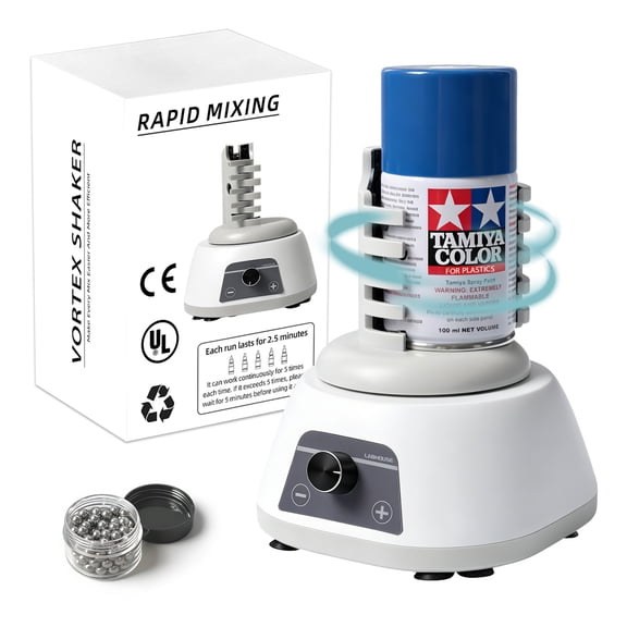 LABHOUSE MVM-Pro 3000RPM Hands-Free Vortex Paint Shaker with Wide Clamp for Acrylic Paints, Nail Polish, Glues & Lab Use