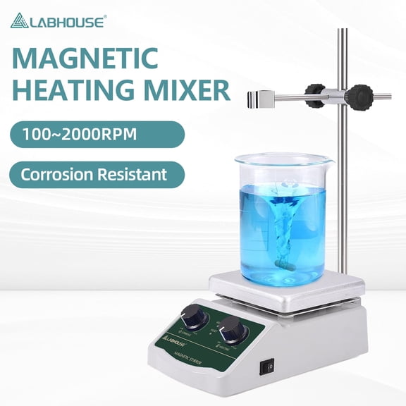 LABHOUSE Magnetic Stirrer Hot Plate 300/572, 2L Heated Mixer 2000RPM Lab Stirring, Non-Digital for Labs & Home Use