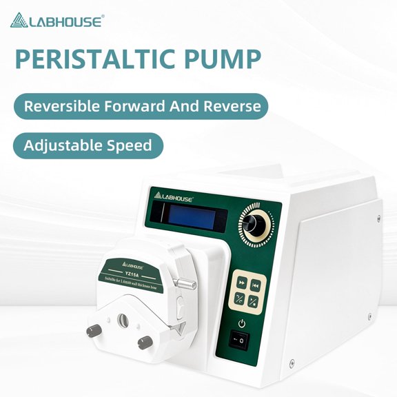 LABHOUSE PCP-825 Digital Peristaltic Pump, 0.008-825ml/min Intelligent High Flow Liquid Dosing Pump 0.1-200RPM, 3 Rotors Forward & Reverse Timing 1s-99h with 7 Silicone Tubes