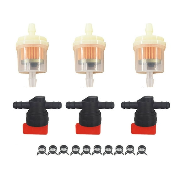 LABLT 1/4" Fuel Gas Filter Shut Cut Off Valves Clamps Replacement for Briggs & Stratton in Line