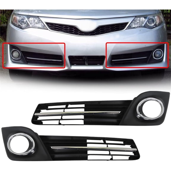 LABLT 1 Pair Front Bumper Fog Light Cover Grilles Replacement for 2012 2013 2014 Camry SE Driver & Passenger Side