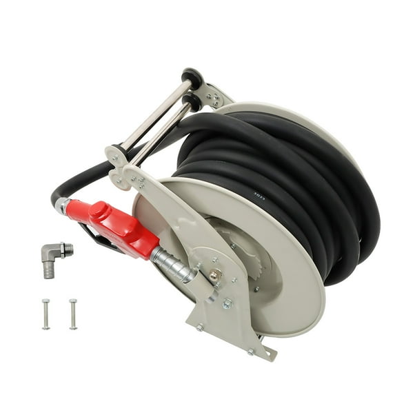 LABLT 1"x50' Retractable Diesel Hose Reel Fuel Hose Reel With Fueling Nozzle
