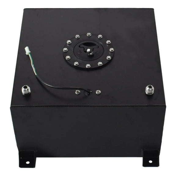 LABLT 10 Gallon Aluminum Fuel Cell Gas Tank with Level Sender Inlet and Outlet Diameter 10 an (Black)