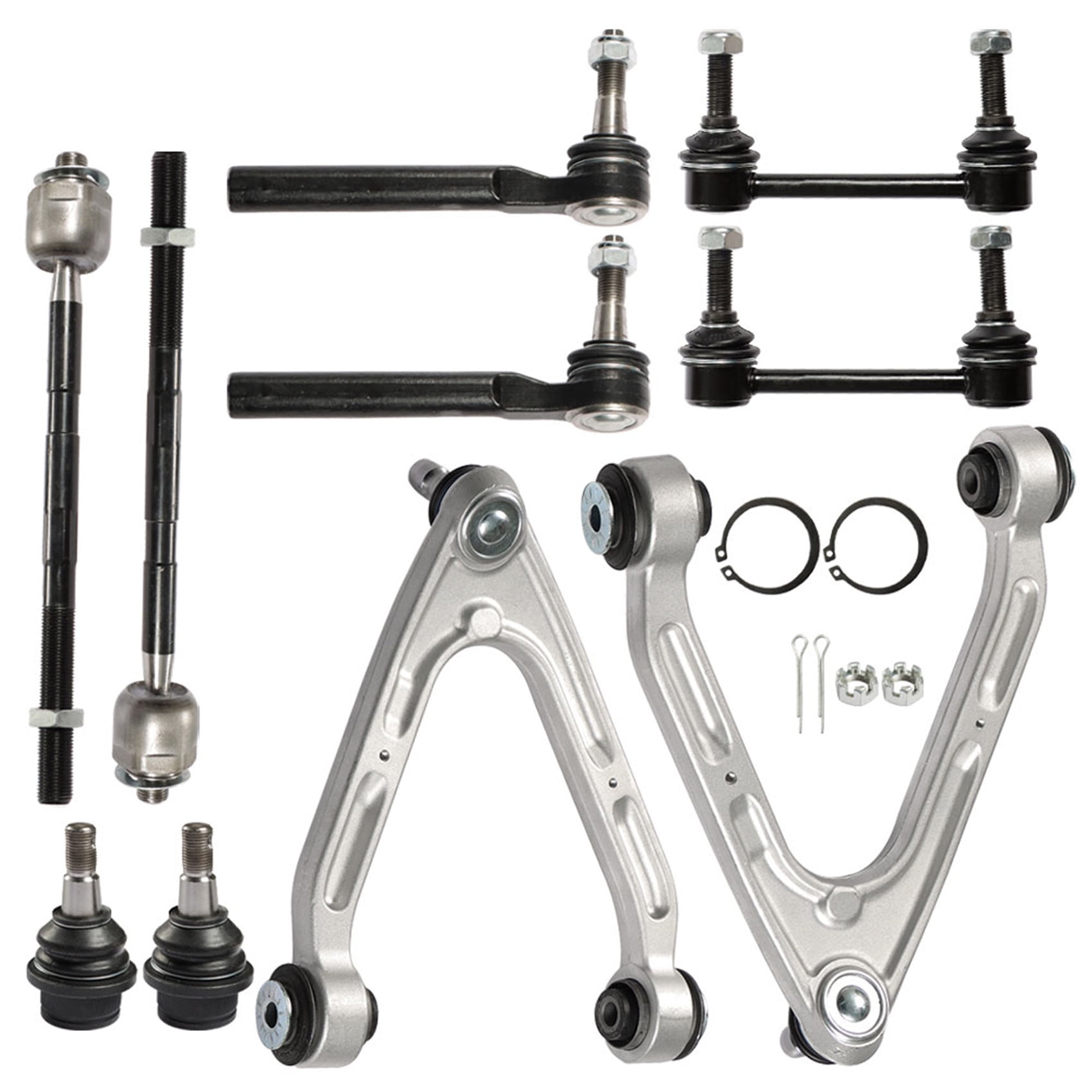 LABLT 10pc Front Upper Control Arms Ball Joint Assembly Tie Rod End Sway Bar Link Kit Driver & Passenger Side for 2006-2010 Hummer H3 H3T