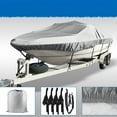 thumbnail image 1 of LABLT 14-16ft Gray Beam Width Heavy Duty PEVA Cotton Waterproof Boat Cover, 1 of 5