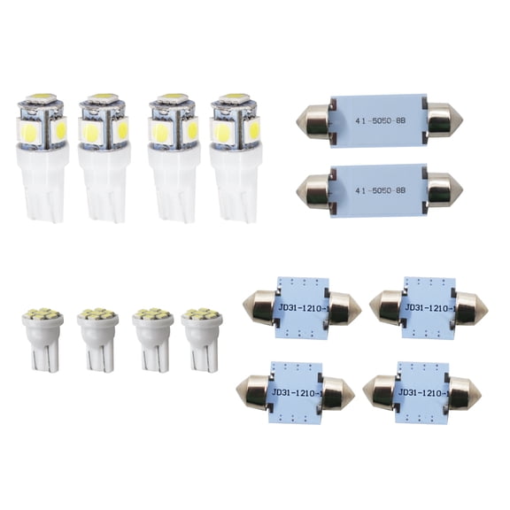 LABLT 14X White LED Light Interior Package Kit for T10 & 31mm Map Dome + License Plate