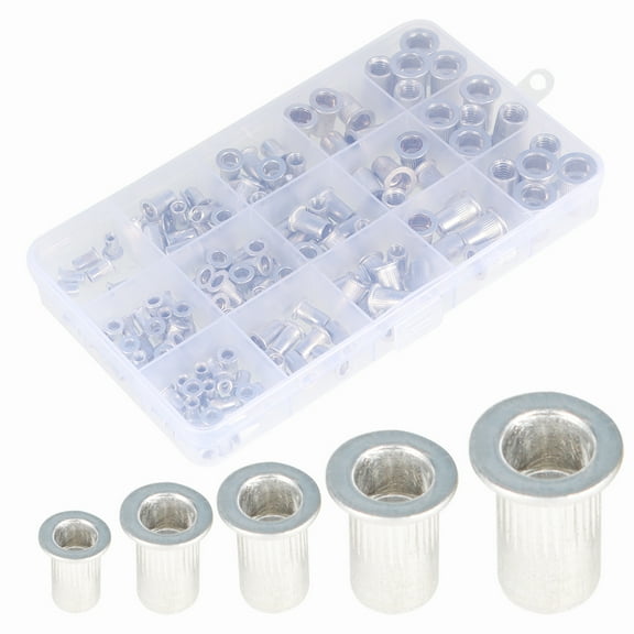 LABLT 150 Pcs M3 M4 M5 M6 M8 Aluminum Rivet Nut Kit Metric Rivnut Nutsert Assort