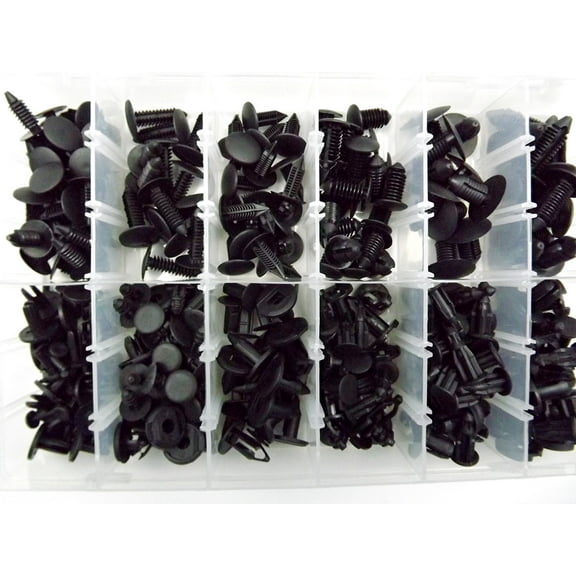 LABLT 192pcs Auto Push Retainer Assortment Kit Car Nylon Shield Pin Rivet Fasteners