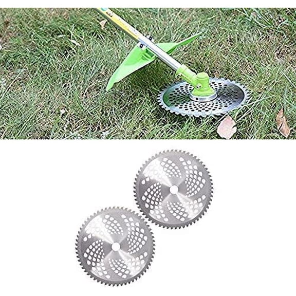 LABLT 2-Pack 10" x 60T Carbide Tip Brush Cutter Blades for Cutter, Trimmer, Weed Eater,Premium Stainless Steel Trimmer Head