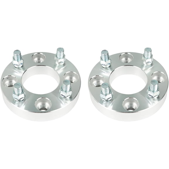 LABLT 2 Pack 1in Wheel Spacers Adapters 4 x 101.6mm Silver 62mm Hub Bore & 1/2in x 20 Studs