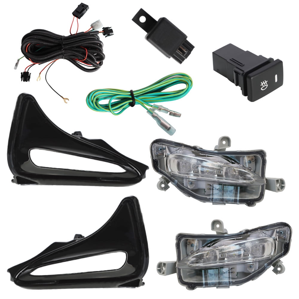 LABLT 2-Pack Daytime Running Lamps Fog Lights Assembly (LH & RH) with Bulbs and Wiring Kit Replacement for 2017- 2019 Toyota Corolla L LE XLE