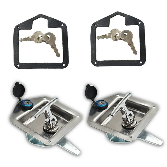 LABLT 2 Trailer Door Latch T-Handle Lock Stainless Steel Keys for Camper RV Truck Tool
