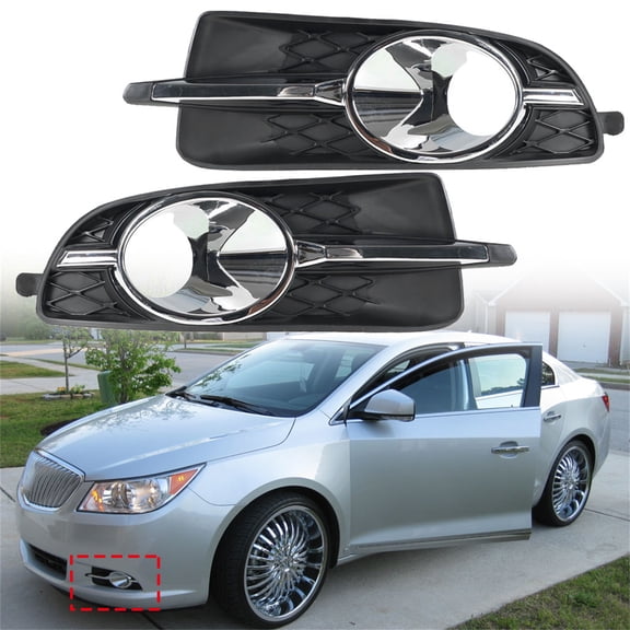 LABLT 2 x Front Bumper Left + Right Bumper Fog Light Lamp Cover Trim Grille Replacement for Buick Lacrosse 2010-2013