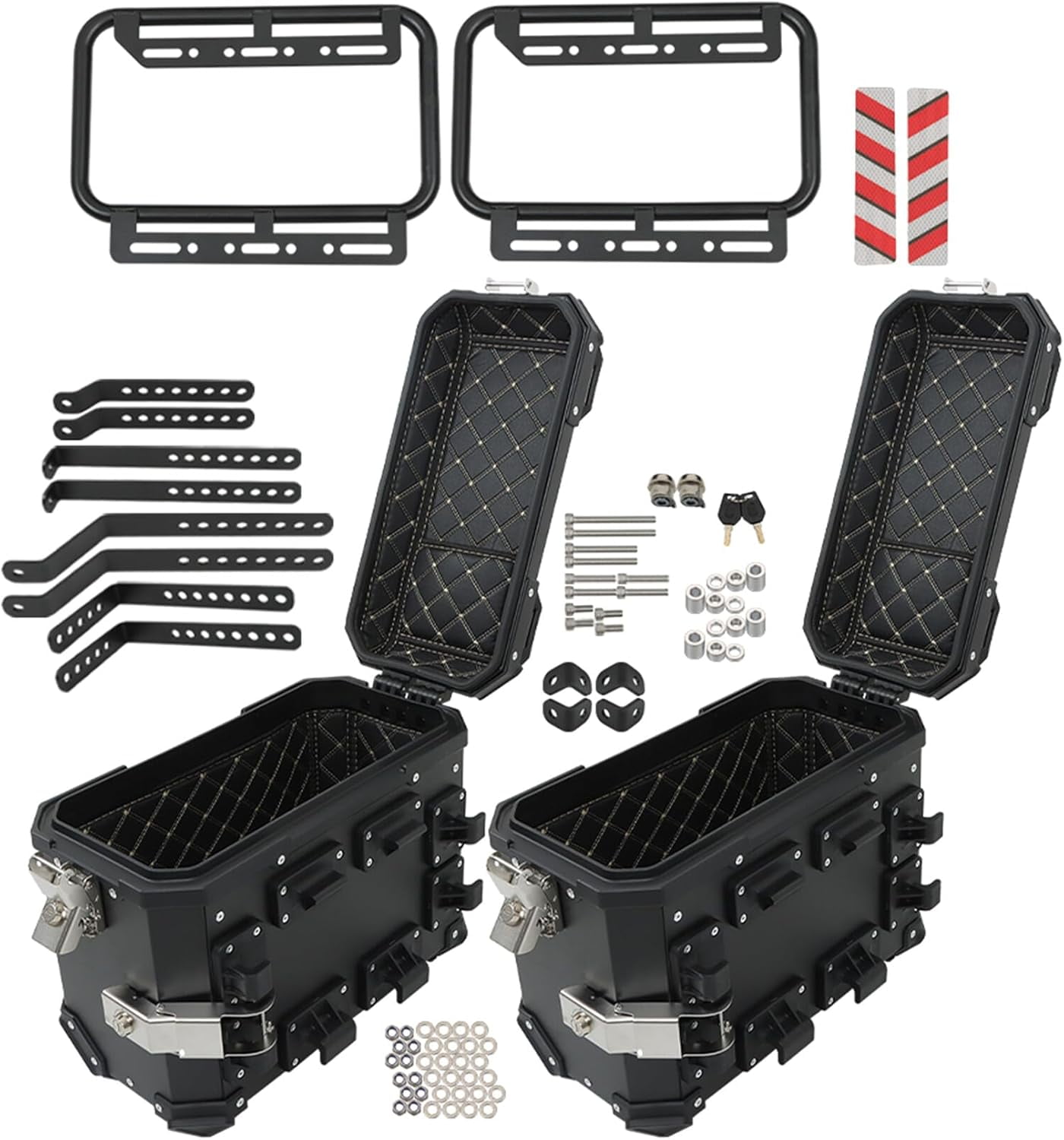 Side Box Bracket LABLT 2 x Motorcycle Storage Carrier Side Box and Mounting Bracket with ...