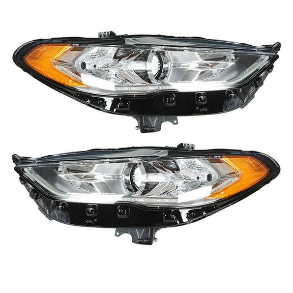LABLT 2Pcs Halogen Headlights For 2017-2019 Ford Fusion Projector Headlamps w/LED DRL