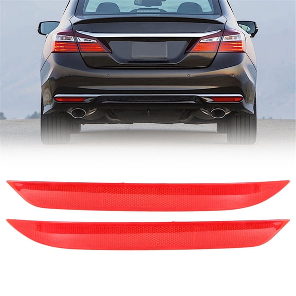 LABLT 2Pcs Left and Right Rear Bumper Reflector Set Red for Accord 2016-2017