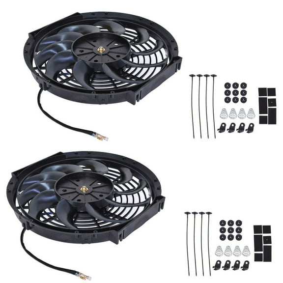 LABLT 2X 12" inch Universal Slim Fan Push Pull Electric Radiator Cooling 12V Mount Kit Fits select: 2000-2009,2013-2014 HONDA CIVIC LX