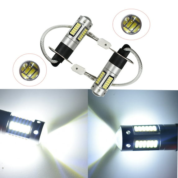 LABLT 2pcs H3 30-SMD 4014 LED Bulbs XENON 6000K White 12V Car Fog Light Lamp