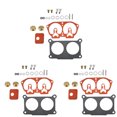thumbnail image 1 of LABLT 3× Carburetor Rebuild Kit 150 175 200 225 HP 86-95 for Outboard V-6 for Yamaha, 1 of 4