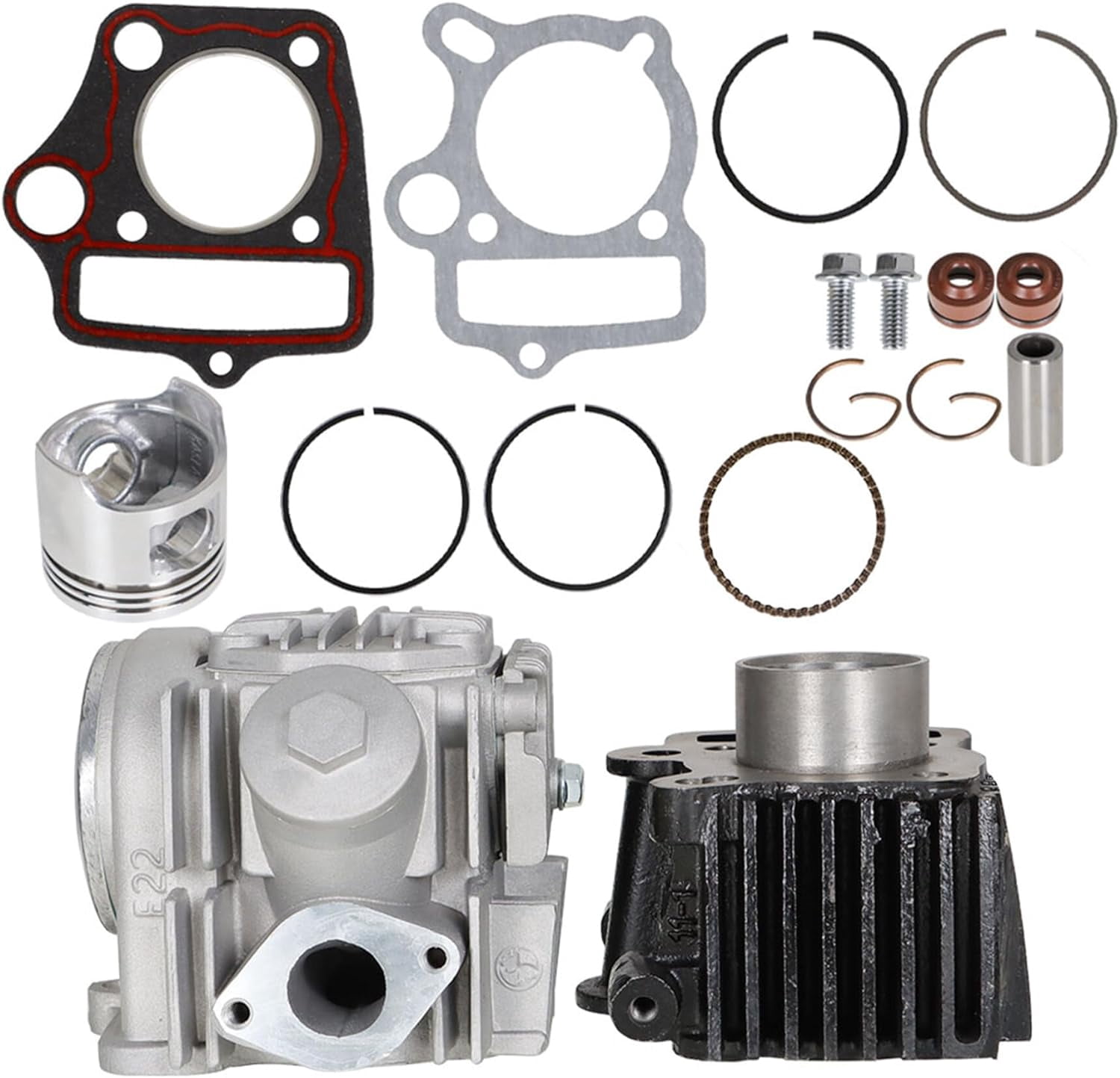 LABLT 39mm Bore Top End Rebuild Kit Cylinder Head Piston Replacement for Honda XR50 Z50R CRF50 50cc