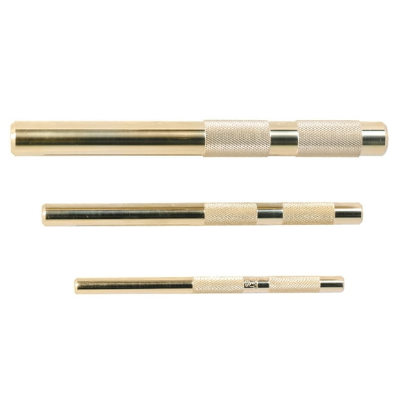 LABLT 3PCS Brass Knurled Drift Punch Kit Brass Roll Pin Punch Chisel Punches Set for 3/4Inch 1/2Inch 3/8Inch 61360