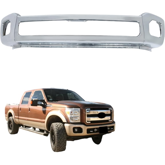 LABLT 3PCS Chrome Front Bumper Replacement for F250 2011-2016 BC3Z17757B