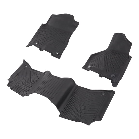 LABLT 3Pcs 2nd Row All Weather Car Floor Mats For Dodge Ram 2500 3500 19-25 Black TPE