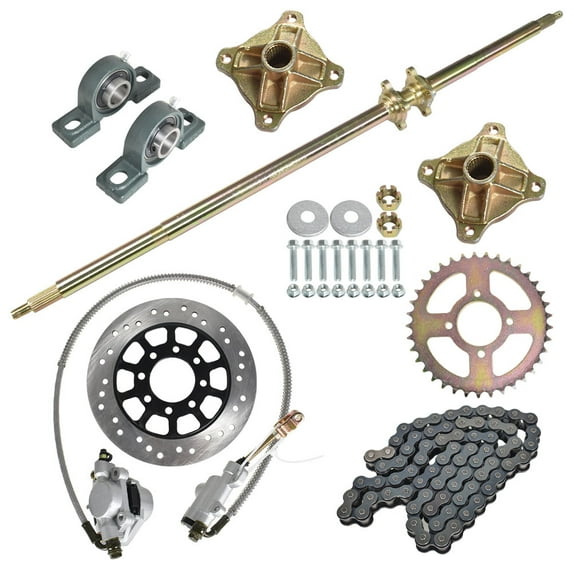 LABLT 44in Kart Rear Live Shaft Sleeve Sprocket Brake Hub Kit Replacement for Go Cart
