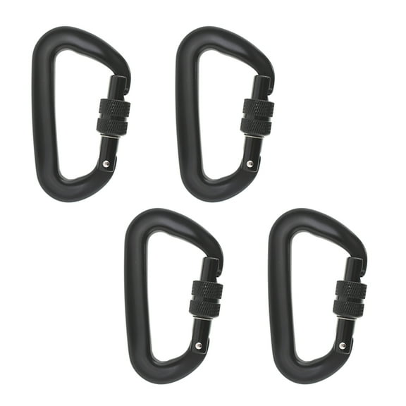 LABLT 4Pcs Carabiners Clip Set 3.2 Inch Locking D Ring Shape Clips 12KN Rock Climb