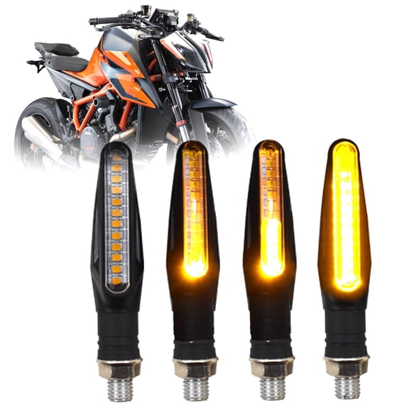 LABLT 4Pcs Universal Motorcycle 12 LED Turn Signal Light Indicator Blinker Lamp Amber
