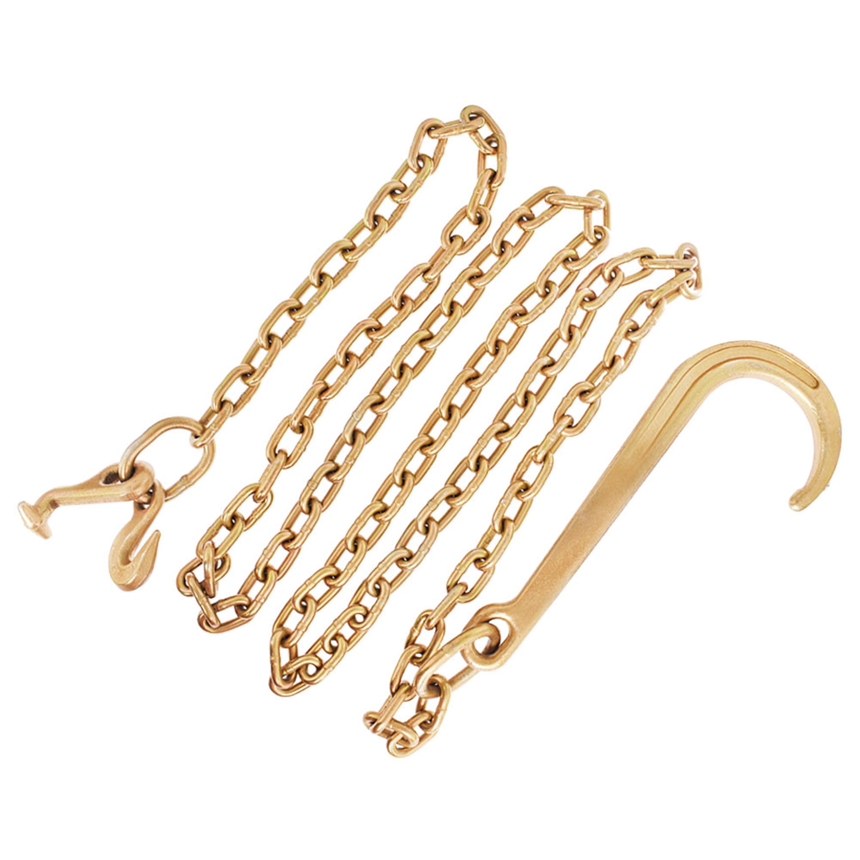 Grade 70 Tow Chain 5/16 X 6 FT With J Hooks & T Hook - 4700 Lb Breaking Strength For Recovery