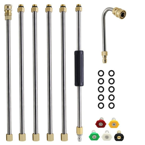 LABLT 5 Nozzle Tips Washer Extension Wand 4000 PSI Pressure for 8ft Replacement Lance