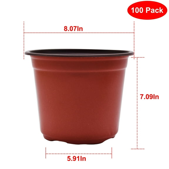 LABLT 50/100Pcs Plastic Plant Flower Pots Nursery Seedlings Garden Plant Pot Red