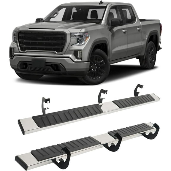 LABLT 6 Inch Running Boards Side Steps Stainless Steel Replacement for 2019-2023 Silverado Sierra 1500 Crew Cab Replacement for 2020-2022 Silverado Sierra 2500HD 3500HD Crew Cab