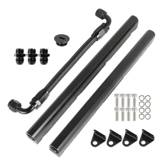 LABLT 8AN Fuel Rails Fittings Hose High Flow Black Kit For 97/98-02 Chevrolet Camaro Fits select: 2003-2004 CHEVROLET CORVETTE, 2002 CHEVROLET CORVETTE Z06