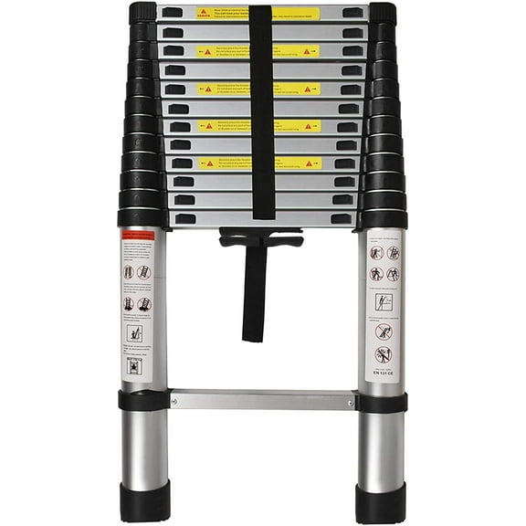 LABLT Aluminum Extendable Ladder Collapsible Ladder Folding Telescoping Ladder, Multi-Use, 330 lbs Capacity, 10.5FT/12.5FT/14.5FT