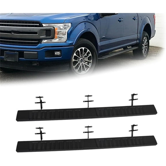 LABLT Black 6 Inchs Running Boards Side Steps Nerf Bars Replacement for F150 Crew Cab 2015-2022 Replacement for F-250 F-350 Super Duty Crew Cab 2017-2022