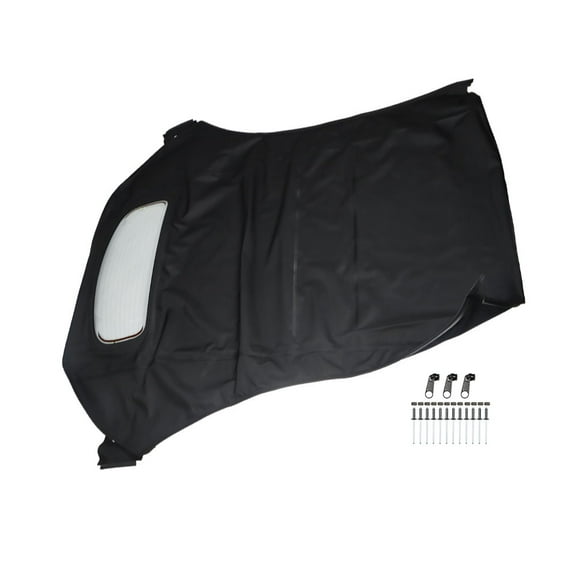 LABLT Black Convertible Soft Top Oxford with Plastic Window Replacement for Beetle 2003-2010