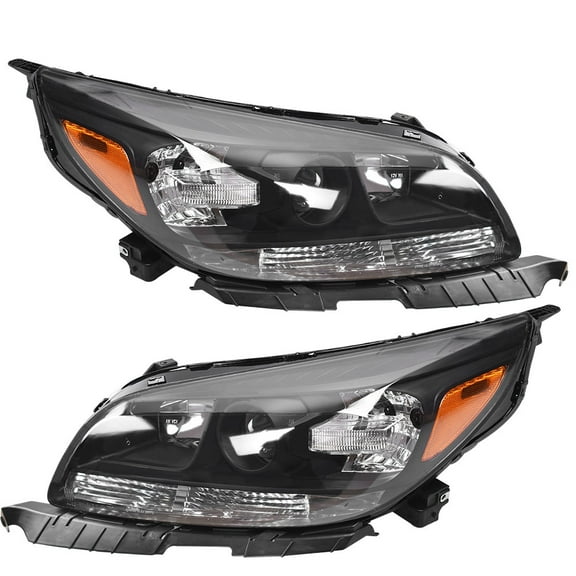 LABLT Black Halogen Projector Headlights For 2013-2015 Chevy Malibu Left&Right Side