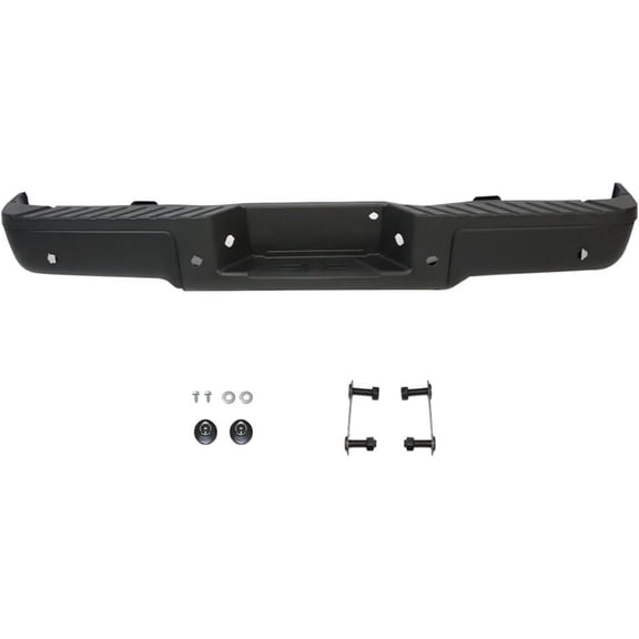 LABLT Black Rear Steel Bumper Assembly Replacement for Ford F150 Pickup 2009-2014 with Park Assist Sensor Hole