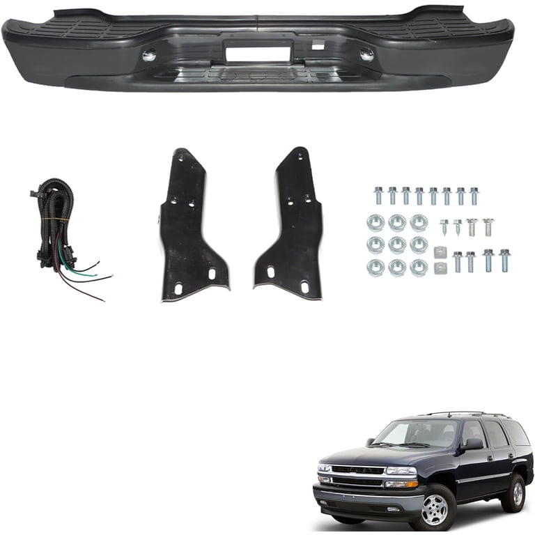 LABLT Black Steel Rear Step Bumper Assembly Replacement for 2000