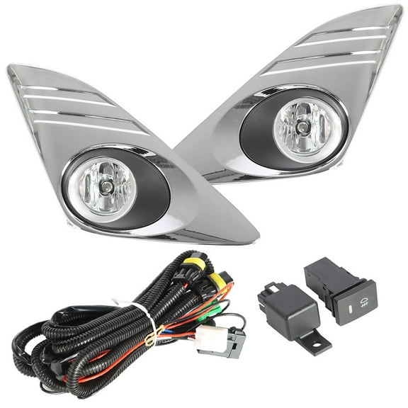 LABLT Bumper Fog Light Assembly Chrome Cover Replacement for 2012-2014 Toyota Camry L LE XLE