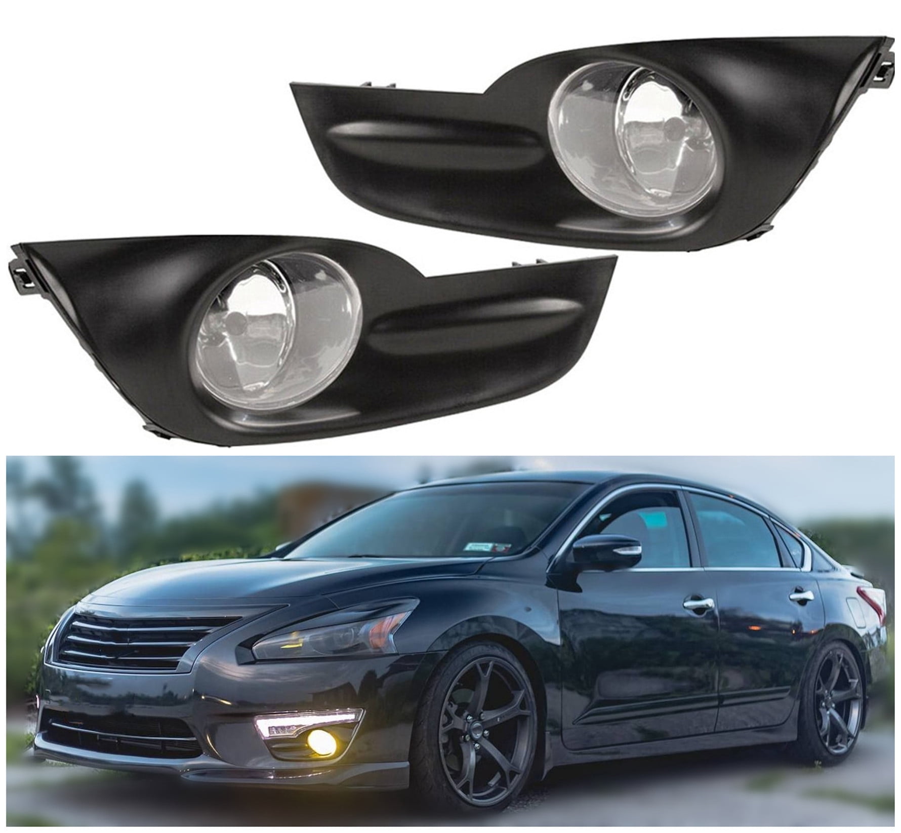 Shocklight Fog Lights Assembly For 2013-2015 Nissan Altima – H11 55W Bulbs With Wiring Harness & Switch, Easy Plug & Play