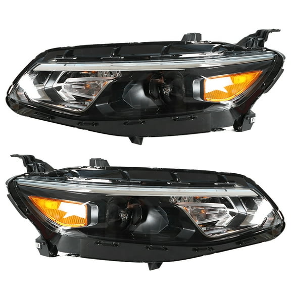LABLT Driver & Passenger Side Black Housing Projector Headlight Assembly for 2016 2017 2018 Chevy Malibu