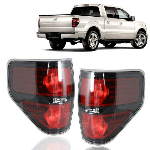 LABLT Driver and Passenger Side Red Smoked Tail Lights Replacement for 2009-2014 Ford f150 F-150 Pickup Truck Rear Tail Lights Brake Lamps Assembly BL3Z13404AB
