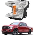 thumbnail image 1 of LABLT Driver Side Headlight Assembly Replacement for Ford F150 2018-2020 Headlights Halogen Projector Chrome Clear KL3Z13008D, 1 of 7