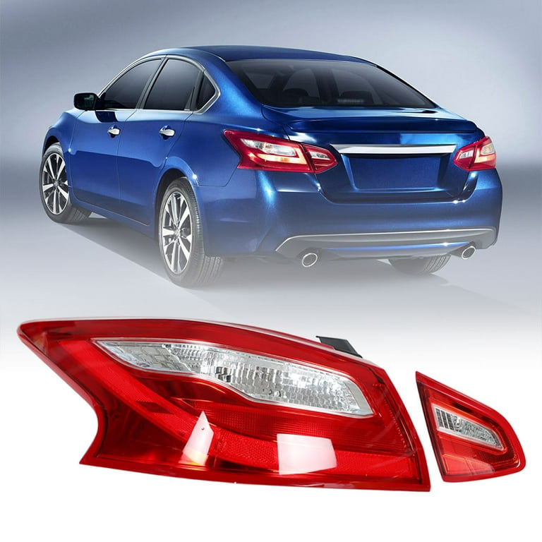 LABLT Driver Side Rear Tail Light Lamp Outer Clear&Red for Car 16-18 Nissan  Altima Fits select: 2016-2017 NISSAN ALTIMA 2.5/S/SV/SL/SR, 2018 NISSAN