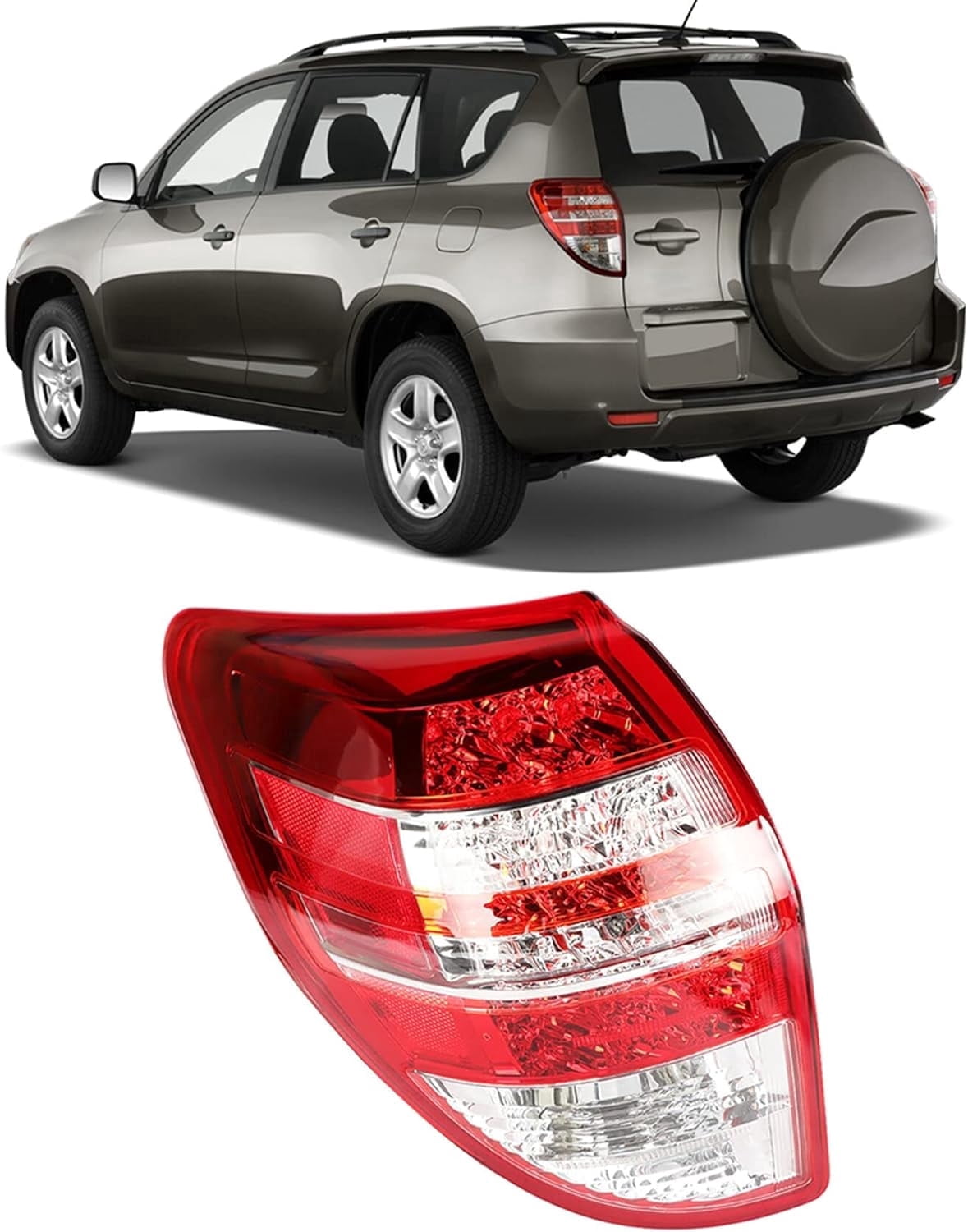 LABLT Driver Side Tail Light Replacement for 2009-2012 Toyota RAV4 Rear Tail Light Brake Lamp Assembly Halogen LH Left Side 815600R010 TO2800181