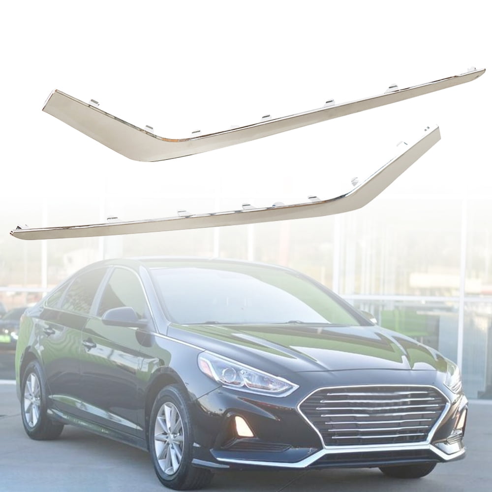 LABLT Front Bumper Chrome Lip Left & Right Side Replacement for Hyundai Sonata 2018 2019